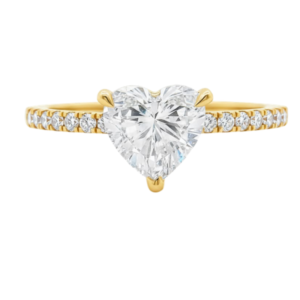 Diamond Ring Heart and Round Cut 4.21 Carats